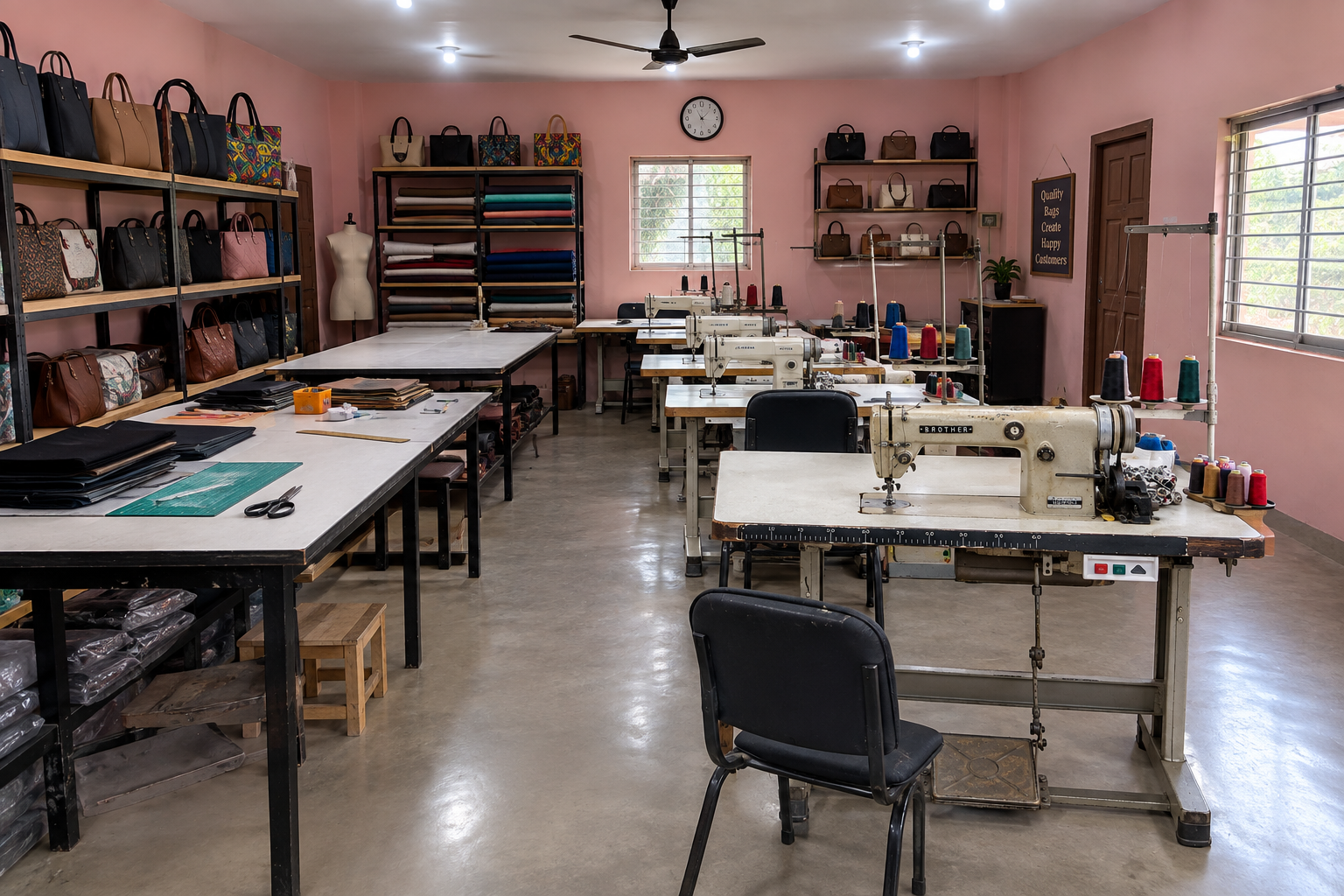 Inside the Bisbag Creations handbag workshop